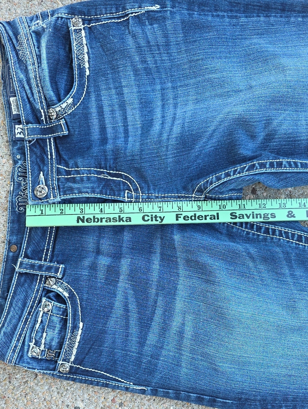 Miss Me JE5759EL Embellished Bling Rhinestone Easy Bootcut Jeans Size 32 - Picture 12 of 16